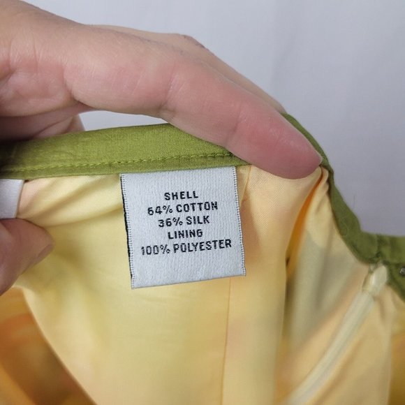 Talbots Women's Yellow Floral Yellow Pink Green Below the Knee Lined Size 6 - Picture 5 of 5